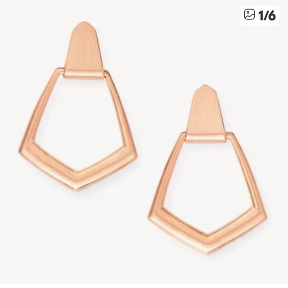 Kendra Scott Paxton Rose Gold Geometric Drop Earrings - Picture 6 of 8